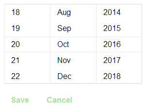 An editor date-spin-list.